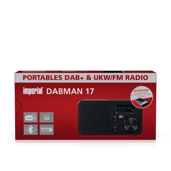 DABMAN 17 bærbar DAB+/FM radio med Bluetooth Sort