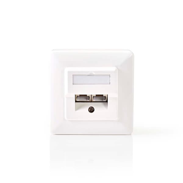 Network Wall Box | In-Wall | 2 port(e) | CAT5e | Lige | Kvinde | Forgyldt | ABS | Hvid | Boks