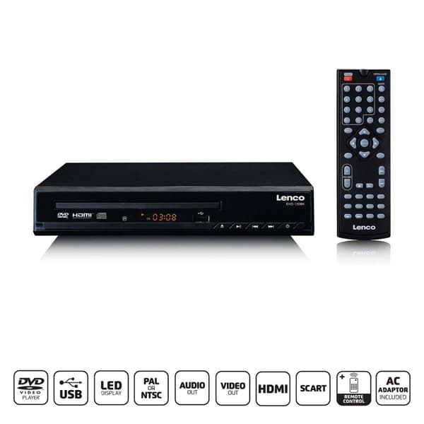 DVD-spelare med HDMI och fjärrkontroll Svart