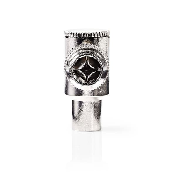 IEC (Coax) stik | Vinklet 90° | Mand | Forniklet | 75 Ohm | Skrue | Kabelindgangsdiameter: 7,0 mm | Metal | Sølv | 2 stk | Boks