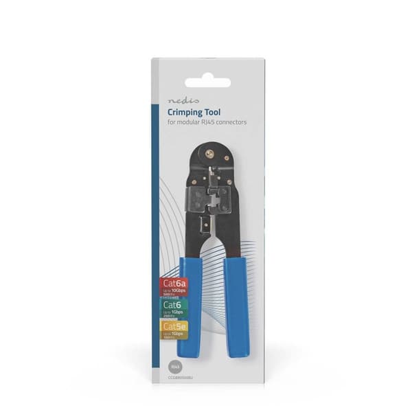 Krympetang | CAT5e / CAT6 / CAT6a | Skæring / tang / afisolering | ABS / Stål | Blå