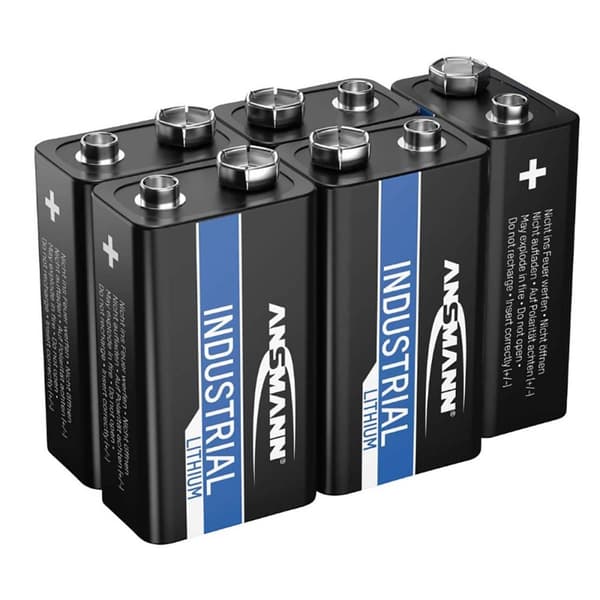 9V industrielt lithium batteri 5-pak