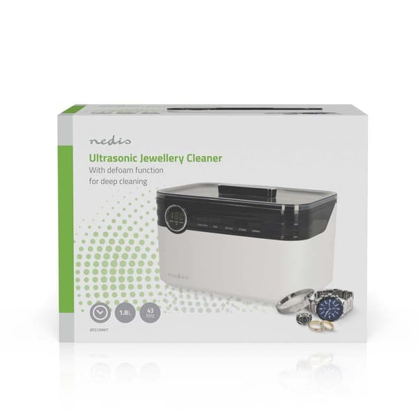 Ultraljudsrengöring för smycken | Nätdriven | 220 - 240 V AC 50/60 Hz | Euro / Typ-C (CEE 7/16) | Vit | Plast