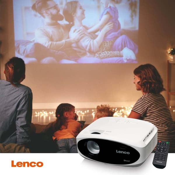 Full HD 1080P LCD-projektor med Bluetooth White