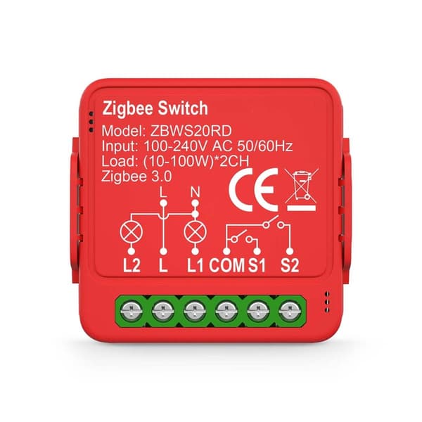 SmartLife Power Switch | Zigbee 3.0 | 2x100 W | Terminalforbindelse | App tilgængelig til: Android™ / IOS
