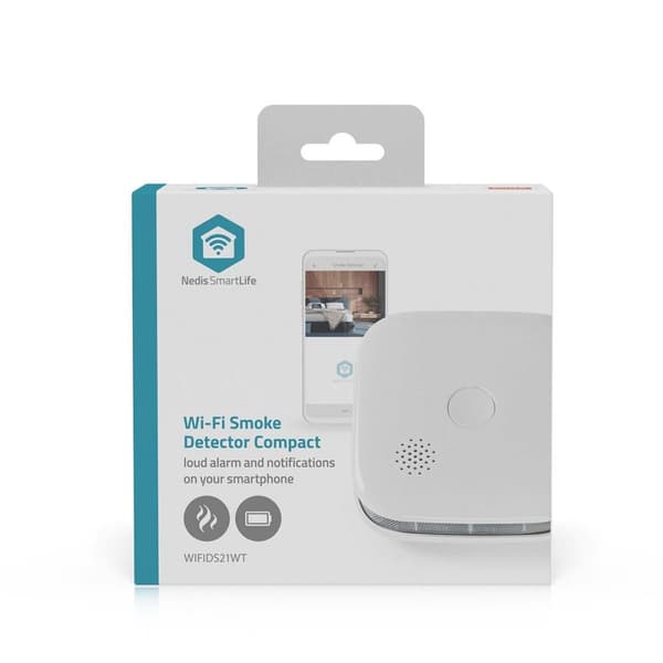 SmartLife røykvarsler | Wi-Fi | Batteridrevet | Sensorens livssyklus: 10 år | EN 14604 | Maks. batterilevetid: 24 måneder | 85 dB | Hvit | 1 stk