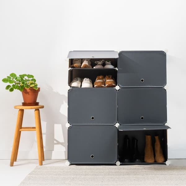 Portabelt modulärt skoskåp InnovaGoods Grå - 36 par