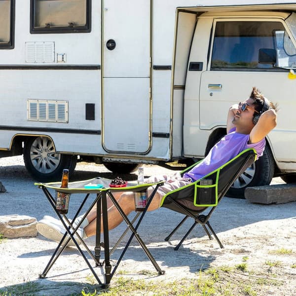 Sammenfoldelig tekstil campingbord med betræk Cafolby InnovaGoods