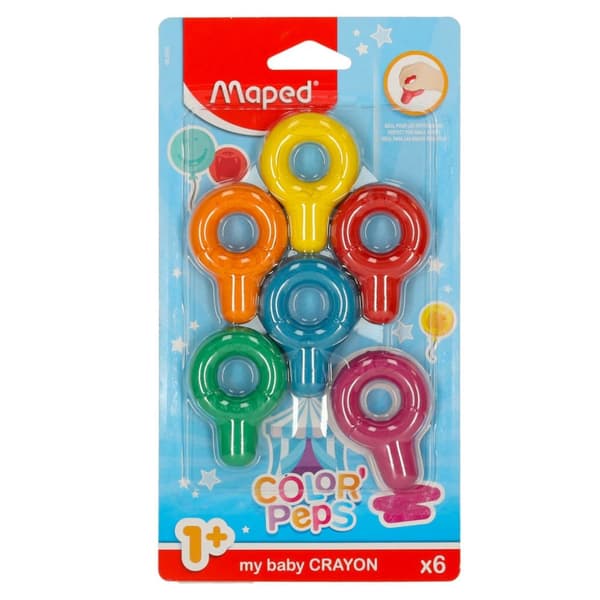 Baby Colorpeps runda plastkritor 6st.
