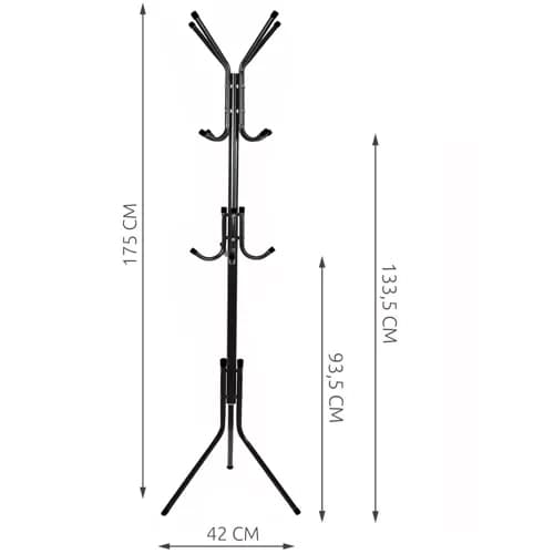 Stående hängare 170cm - svart Ruhhy 23815