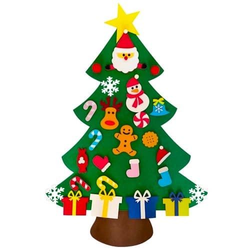 Filt julgran med ornament 24856