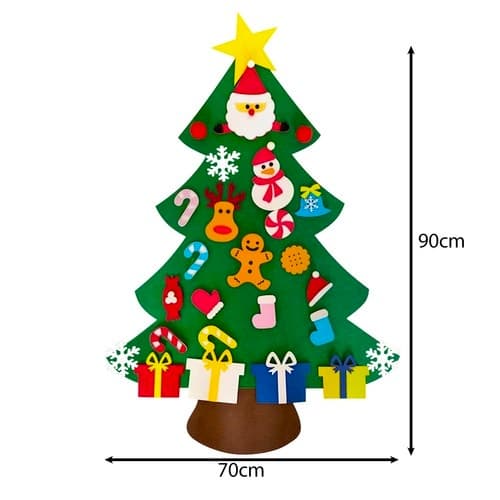 Filt julgran med ornament 24856