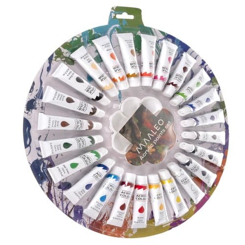Akrylmaling 12ml - sæt med 24 Maaleo 24725