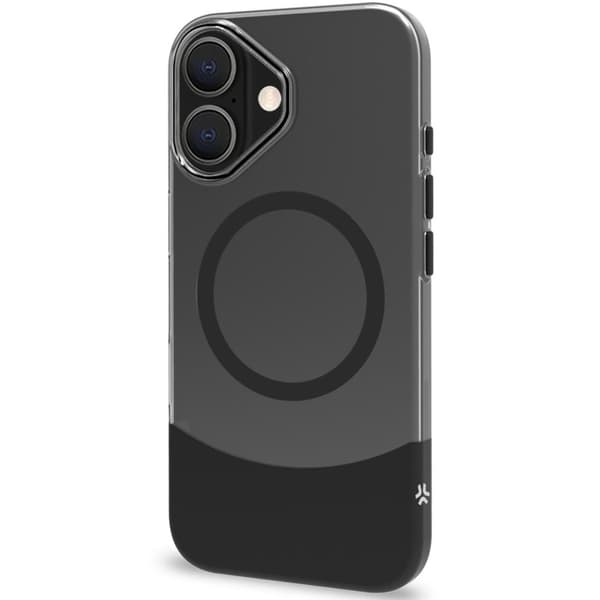 Magdual MagSafe -yhteensopiva kotelo iPhone 16 Black + Transparent