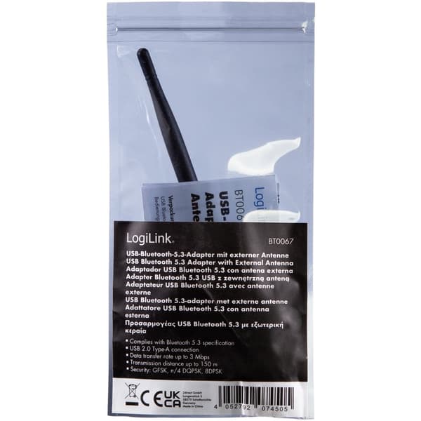 USB-adapter Bluetooth 5.3 med antenne 150 m