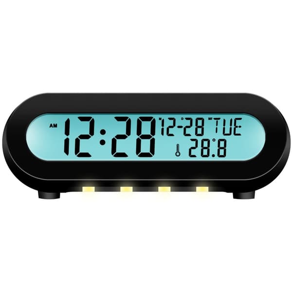 Clock Radio Temp/Fugtighed USB-C/Batteridrift Sort