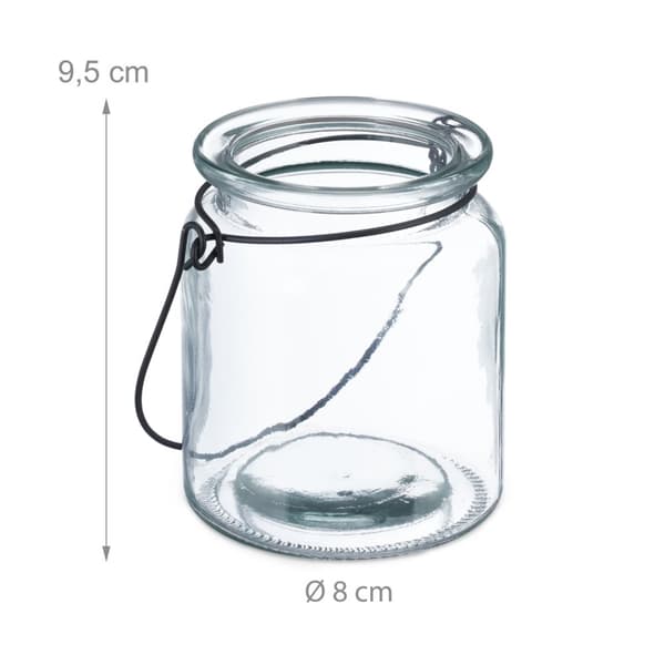 Sett med 12 lykter i glass