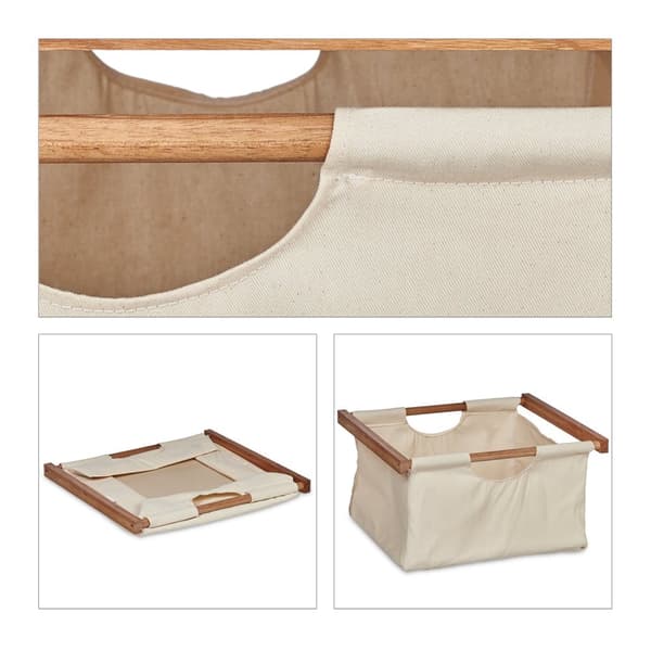 Baderomshylle med 3 skittentøyskurver beige
