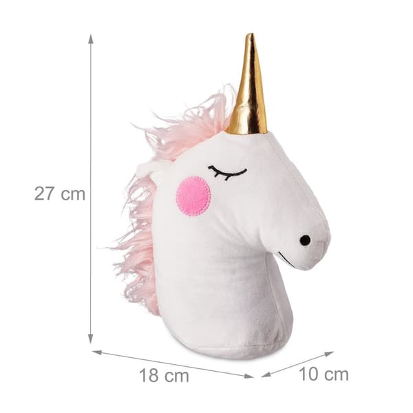 Unicorn dørstopper i hvitt