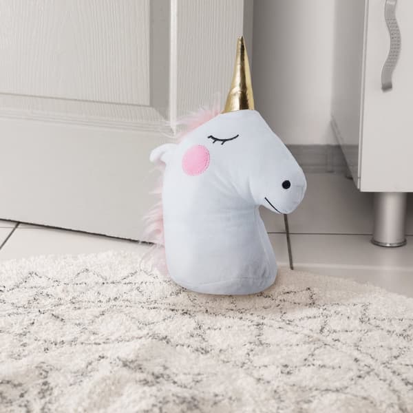 Unicorn dørstopper i hvitt
