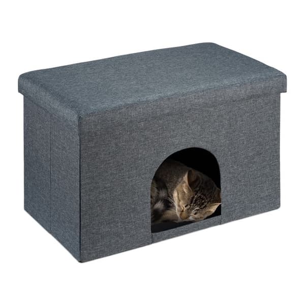 Katteskinn med sittepute i grått
