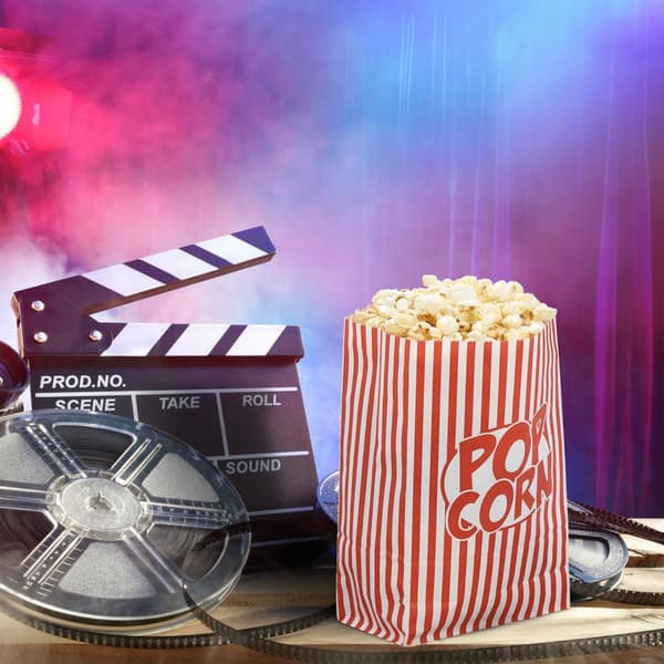 Popcornposer med retromotiver - 48 stk