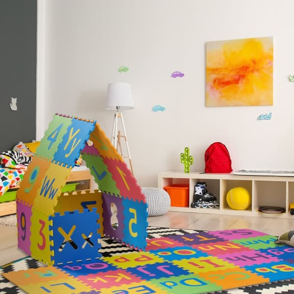 Puslespilsmåtte med ABC og tal