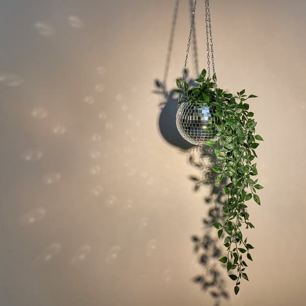 Hängande blomkruka med discokula