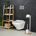 Miniatyrbillede 3 af 9: Toiletstol i bambus og rustfrit stål