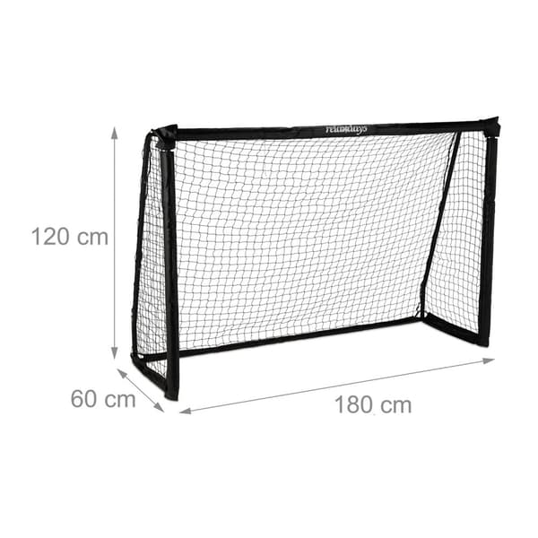 Svart fotballmål 120 x 180 cm