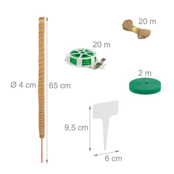 set med 2 kokosstänger 65 cm tillbehör