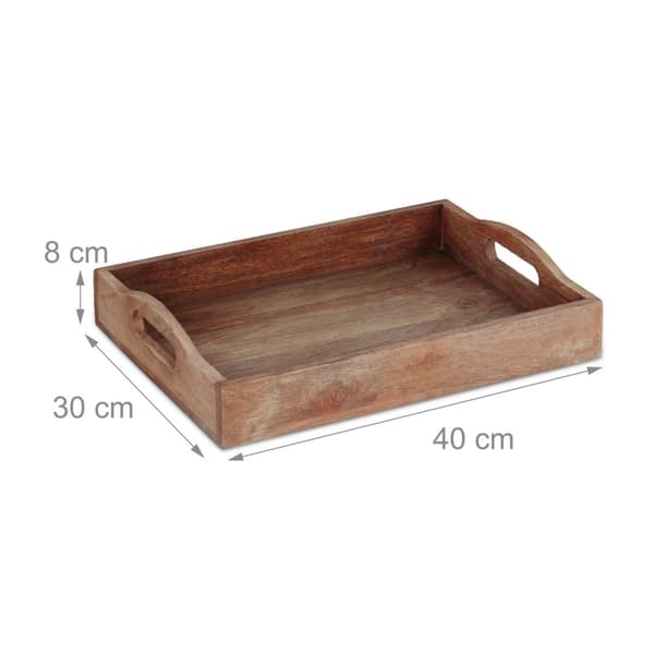 Rektangulär bricka i mangoträ