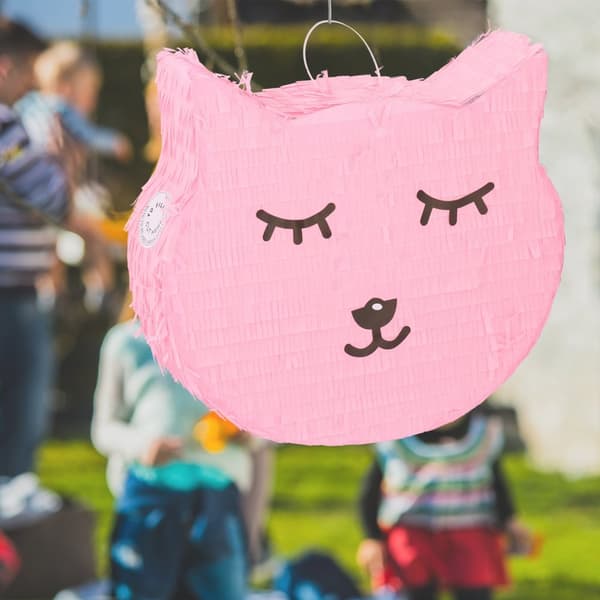 Kattepinata med slikkepind og orm