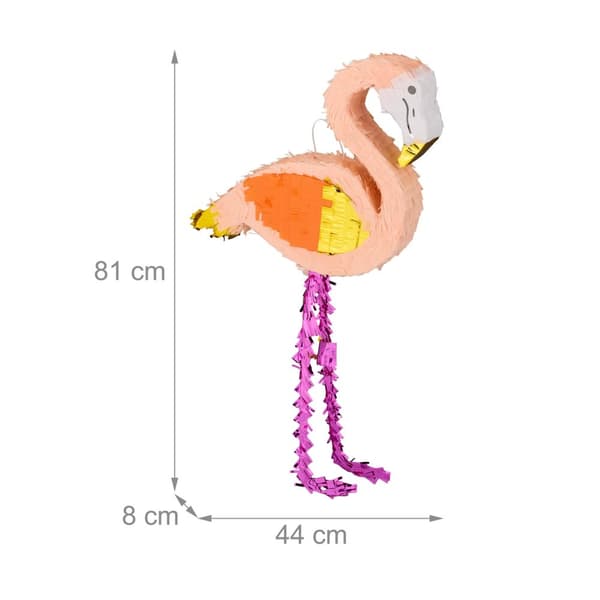 Pinata flamingo med kølle og maske