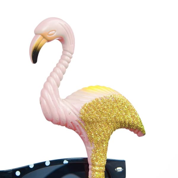 set om 5 festglas flamingo och palm