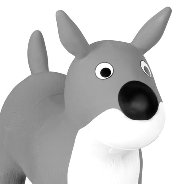 Hoppende dyrehund i grått