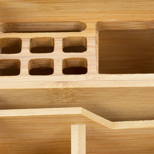 Skrivbordsorganisation i bambu