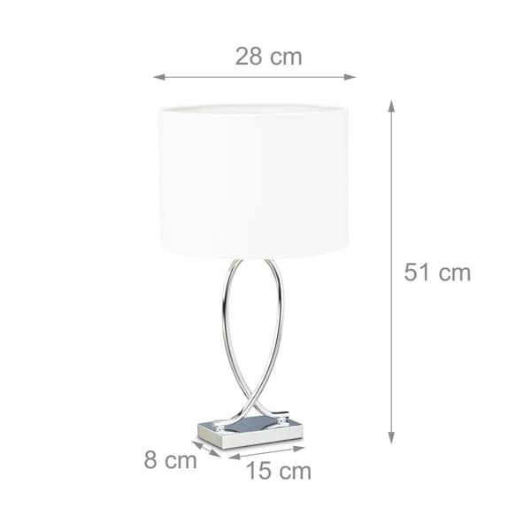 Bordslampa med tygskärm silver