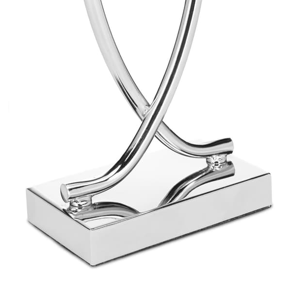 Bordslampa med tygskärm silver