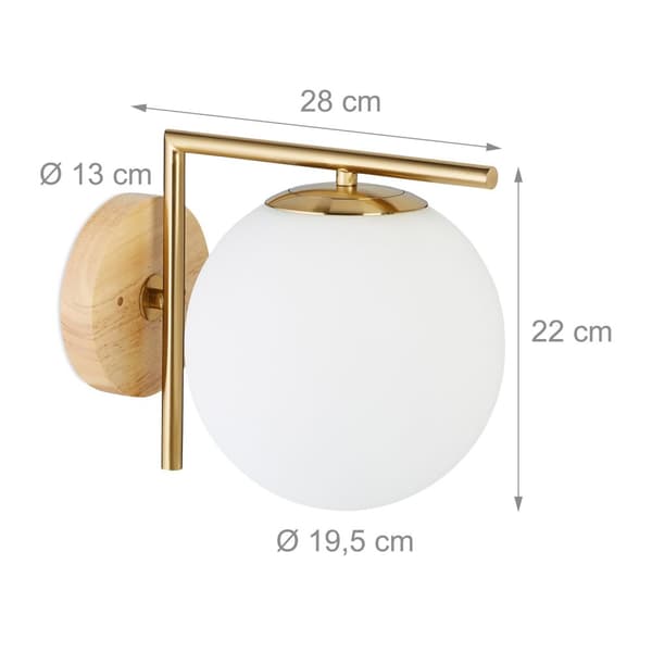 Vegglampe GLOBI messingfarget