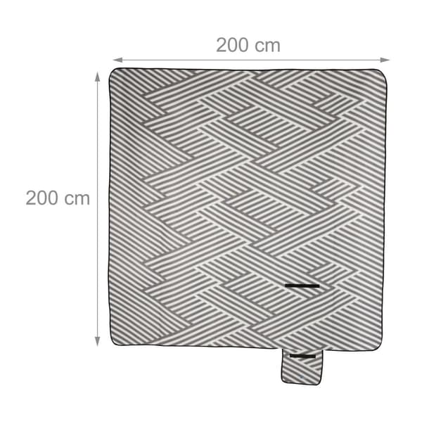 Piknikteppe 200 x 200 cm stripet