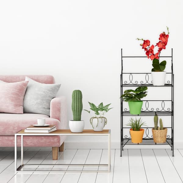 Sammenfoldelig blomsterstativ i metal