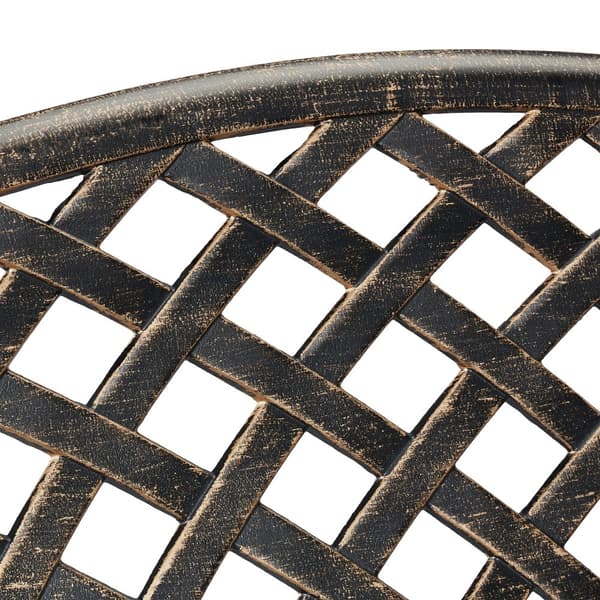 Hagebenk i metall i sort og bronse