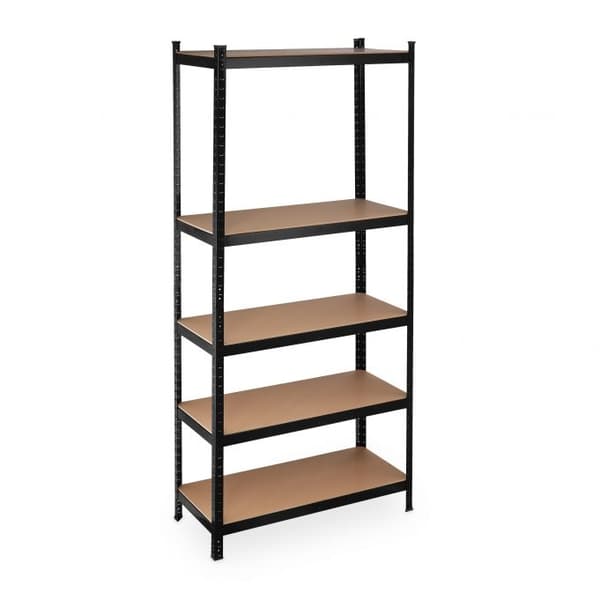 Opbevaringshylde 220 cm høj, sort