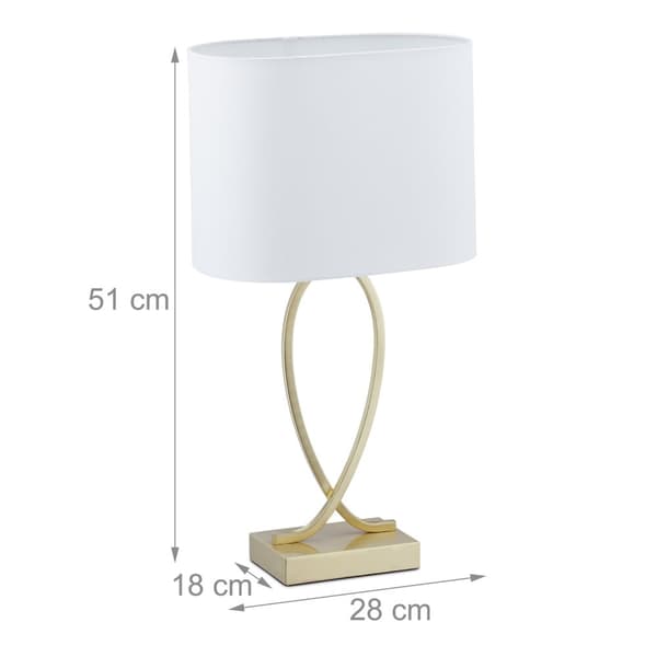 Bordlampe med stofskærm guld