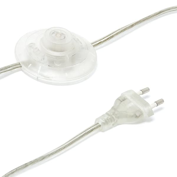 Trebent gulvlampe i hvitt og gull