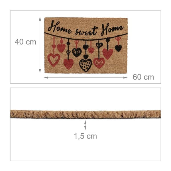 Dørmatte kokosfiber "Home Sweet Home"