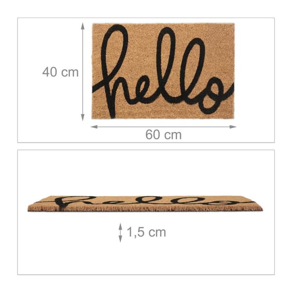 Dørmatte kokosfiber "hei"