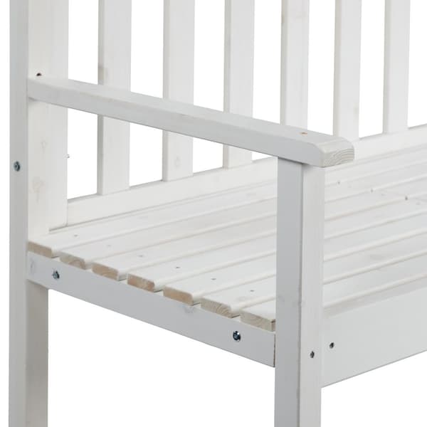 Hvit hagebenk med bord