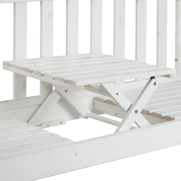 Hvit hagebenk med bord